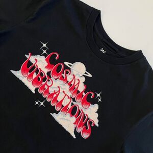 Quicksilver Black Cosmic Vibrations Medium T-Shirt, Quicksilver Womens Short 219